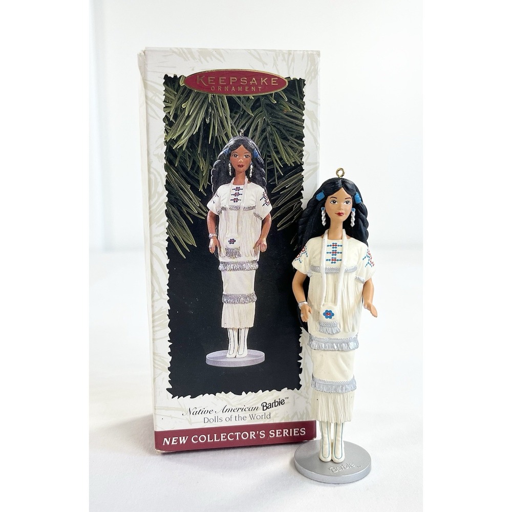 1996 Hallmark Native American Barbie Ornament Dolls of the World Series 1 Vtg